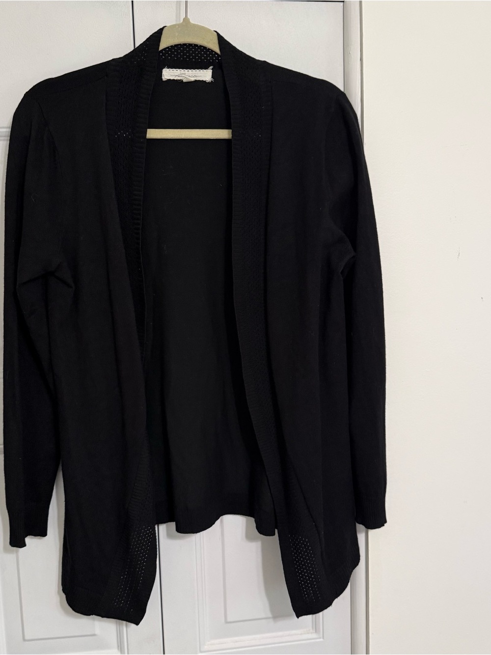 Black Open-Front Women's Cardigan Sweater